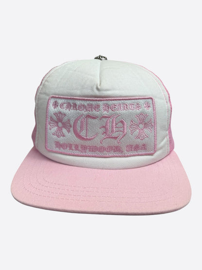 Chrome Hearts Hollywood Trucker Hat Pink & White